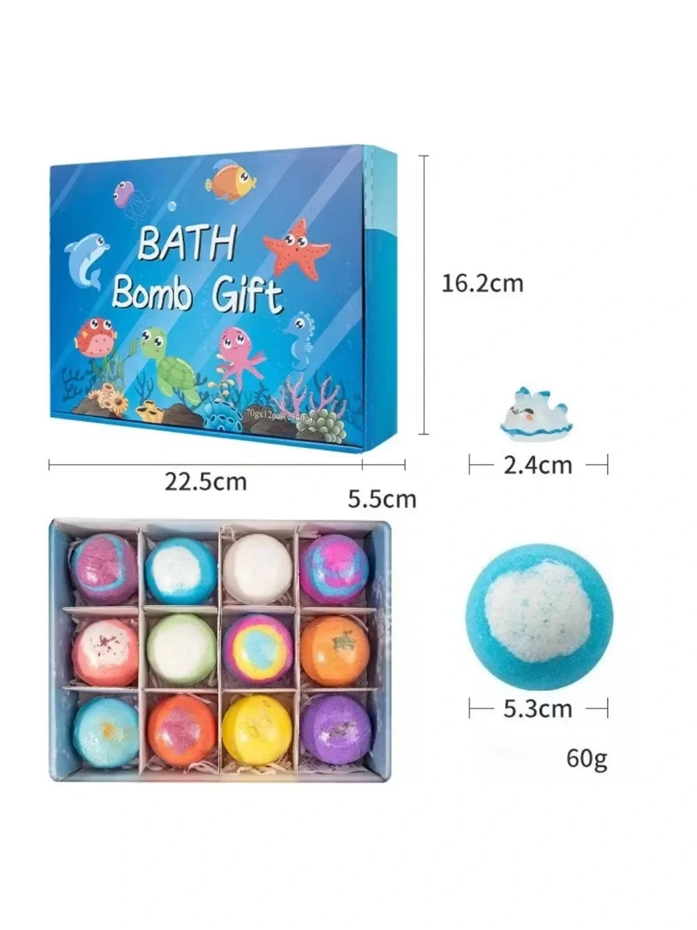Bath Bomb Gift Set - Ocean Theme Bath Salt Ball Set